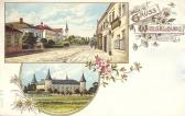 2 Bild Litho Karte, Wieselburg - Oesterreich - alte historische Fotos Ansichten Bilder Aufnahmen Ansichtskarten 