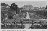 Salzburg, Mirabelgarten mit Blick zur Festung - alte historische Fotos Ansichten Bilder Aufnahmen Ansichtskarten 