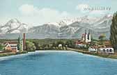 Drau mit Peraukirche - Kärnten - alte historische Fotos Ansichten Bilder Aufnahmen Ansichtskarten 