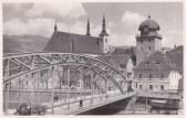 Leoben, Murbrücke und Stadtturm - Oesterreich - alte historische Fotos Ansichten Bilder Aufnahmen Ansichtskarten 