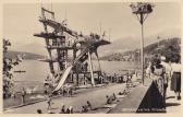 Millstatt, Strandbad mit Sprungturm - Europa - alte historische Fotos Ansichten Bilder Aufnahmen Ansichtskarten 