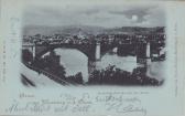 Marburg mit Eisenbahnbrücke - Mondscheinkarte - Marburg an der Drau / Maribor - alte historische Fotos Ansichten Bilder Aufnahmen Ansichtskarten 