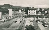 Der neue Bahnhofplatz mit Pavillon und Busbahnhof - Oesterreich - alte historische Fotos Ansichten Bilder Aufnahmen Ansichtskarten 