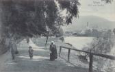 Villach, Drausteig mit Blick auf die Nikolaikirche - Europa - alte historische Fotos Ansichten Bilder Aufnahmen Ansichtskarten 