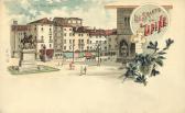 2 Bild Litho Karte - Udine Piazz Vittorio Emanuele - Italien - alte historische Fotos Ansichten Bilder Aufnahmen Ansichtskarten 