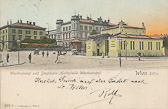 Westbahnhof und Stadtbahnhaltestelle - Wien,Rudolfsheim-Fünfhaus - alte historische Fotos Ansichten Bilder Aufnahmen Ansichtskarten 