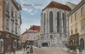 Hauptplatz mit Rautterbrunnen und Stadtpfarrkirche - Villach - alte historische Fotos Ansichten Bilder Aufnahmen Ansichtskarten 