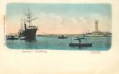 Triest, Leuchtturm im Hafen  - Italien - alte historische Fotos Ansichten Bilder Aufnahmen Ansichtskarten 