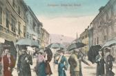 Hauptplatz bei Regen - Villach - alte historische Fotos Ansichten Bilder Aufnahmen Ansichtskarten 