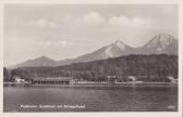 Sandbank mit Mittagskogel, Bootshaus Fürst  - Faak am See - alte historische Fotos Ansichten Bilder Aufnahmen Ansichtskarten 