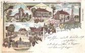 Gruss aus Weikendorf mit Armenhaus - Niederösterreich - alte historische Fotos Ansichten Bilder Aufnahmen Ansichtskarten 