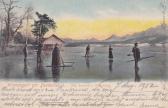 Wintersport am Südufer der Faakerseeinsel - Faak am See - alte historische Fotos Ansichten Bilder Aufnahmen Ansichtskarten 