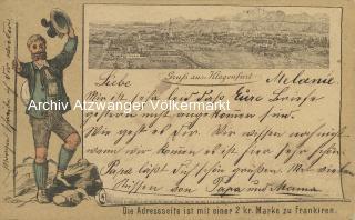 Litho Karte Klagenfurt - Klagenfurt(Stadt) - alte historische Fotos Ansichten Bilder Aufnahmen Ansichtskarten 