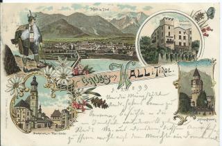 Gruss aus Hall in Tirol - alte historische Fotos Ansichten Bilder Aufnahmen Ansichtskarten 