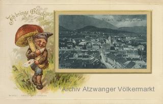 Villach, Hauptplatz vom Stadtpfarrturm - Hauptplatz - alte historische Fotos Ansichten Bilder Aufnahmen Ansichtskarten 