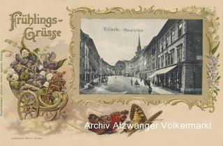Villach, Hauptplatz - Hauptplatz - alte historische Fotos Ansichten Bilder Aufnahmen Ansichtskarten 