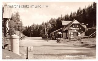 Katschberghöhe mit Grenzstein Kärnten-Salzburg - Rennweg am Katschberg - alte historische Fotos Ansichten Bilder Aufnahmen Ansichtskarten 