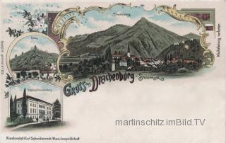 3 Bild Litho Karte - Drachenburg - Sann-Gegend (Savinjska) - alte historische Fotos Ansichten Bilder Aufnahmen Ansichtskarten 