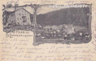 2 Bild Litho Karte, St. Lorenzen im Lesachtal - Kärnten - alte historische Fotos Ansichten Bilder Aufnahmen Ansichtskarten 