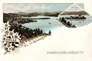 2 Bild Litho Karte - Pörtschach - Kärnten - alte historische Fotos Ansichten Bilder Aufnahmen Ansichtskarten 
