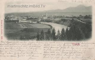 Panoramaansicht auf Villach von St. Martin - alte historische Fotos Ansichten Bilder Aufnahmen Ansichtskarten 