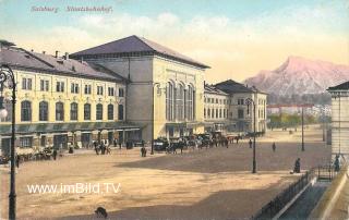Salzburg - Staatsbahnhof - Salzburg - alte historische Fotos Ansichten Bilder Aufnahmen Ansichtskarten 
