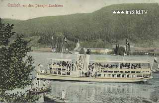 Dampfer Landskron vor Ossiach - Ossiach - alte historische Fotos Ansichten Bilder Aufnahmen Ansichtskarten 
