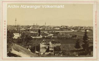 Klagenfurt vom Kreuzberg - CDV - Klagenfurt(Stadt) - alte historische Fotos Ansichten Bilder Aufnahmen Ansichtskarten 