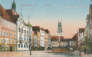 Braunau - Stadtplatz - Oberösterreich - alte historische Fotos Ansichten Bilder Aufnahmen Ansichtskarten 