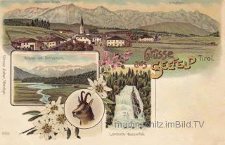 3 Bild Litho Karte - Seefeld - Tirol - alte historische Fotos Ansichten Bilder Aufnahmen Ansichtskarten 