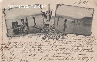2 Bild Litho Karte - Reinanken Fischerei Faakersee - Faak am See - alte historische Fotos Ansichten Bilder Aufnahmen Ansichtskarten 