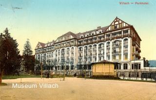Die Südfassade zum Park hin - Villach - alte historische Fotos Ansichten Bilder Aufnahmen Ansichtskarten 