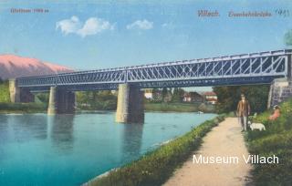 Die erneuerte Bahnbrücke, um 1913 - Villach - alte historische Fotos Ansichten Bilder Aufnahmen Ansichtskarten 