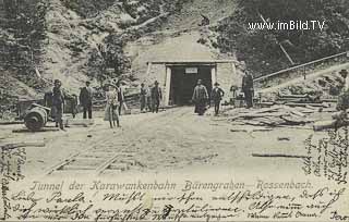 Tunnel der Karawankenbahn - St. Jakob im Rosental - alte historische Fotos Ansichten Bilder Aufnahmen Ansichtskarten 