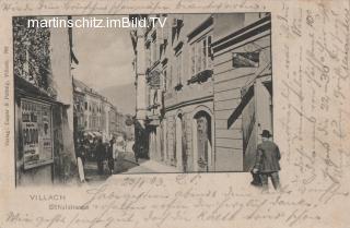 Schulstrasse, links die Rückseite vom Rautterhaus  - Kärnten - alte historische Fotos Ansichten Bilder Aufnahmen Ansichtskarten 