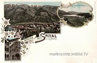 3 Bild Litho Karte - Spital an der Drau - Spittal an der Drau - alte historische Fotos Ansichten Bilder Aufnahmen Ansichtskarten 