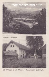 St. Niklas, 2 Bild Karte Gasthaus zum Kreuzwirt - Kärnten - alte historische Fotos Ansichten Bilder Aufnahmen Ansichtskarten 