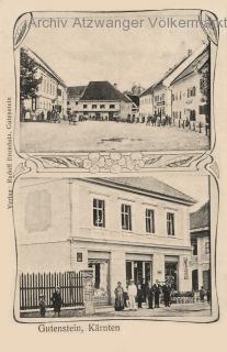 2 Bild Litho Karte Gutenstein  - Unterkärnten (Koroška) - alte historische Fotos Ansichten Bilder Aufnahmen Ansichtskarten 