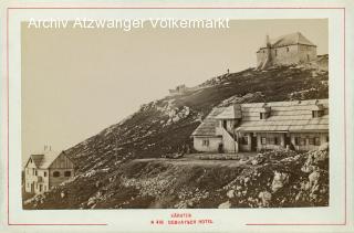 Dobratsch Hotel und Deutsche Kirche - KAB - Kärnten - alte historische Fotos Ansichten Bilder Aufnahmen Ansichtskarten 