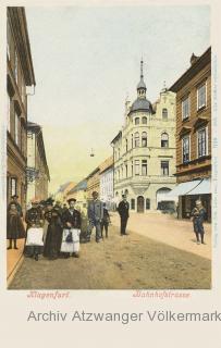 Klagenfurt Bahnhofstrasse mit Hotel Moser - Kärnten - alte historische Fotos Ansichten Bilder Aufnahmen Ansichtskarten 