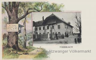 Föderlach, M. Glasers Gasthof zur Post - Kärnten - alte historische Fotos Ansichten Bilder Aufnahmen Ansichtskarten 