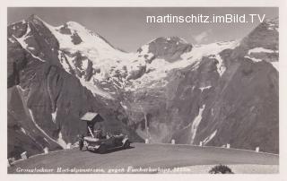 Großglockner Hochalpenstrasse gegen Fuscherkarkopf - Heiligenblut - alte historische Fotos Ansichten Bilder Aufnahmen Ansichtskarten 