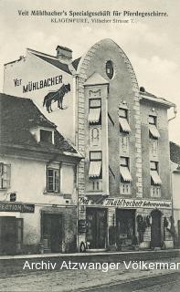 Klagenfurt, Spezialgeschäft für Pferdegeschirre  - Klagenfurt am Wörthersee - alte historische Fotos Ansichten Bilder Aufnahmen Ansichtskarten 