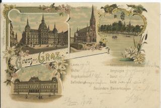 Gruss aus Graz - Oesterreich - alte historische Fotos Ansichten Bilder Aufnahmen Ansichtskarten 