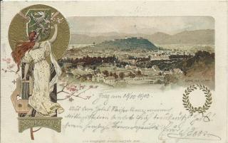 Graz von Osten - Oesterreich - alte historische Fotos Ansichten Bilder Aufnahmen Ansichtskarten 