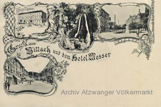  Villach, Hotel Mosser  - Villach-Innere Stadt - alte historische Fotos Ansichten Bilder Aufnahmen Ansichtskarten 