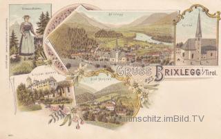 5 Bild Litho - Brixlegg - Tirol - alte historische Fotos Ansichten Bilder Aufnahmen Ansichtskarten 