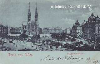 Wien, Maximilianplatz - Mondscheinkarte - Wien - alte historische Fotos Ansichten Bilder Aufnahmen Ansichtskarten 