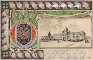2 Bild Litho Karte - Wien, Prägekarte - Wien - alte historische Fotos Ansichten Bilder Aufnahmen Ansichtskarten 