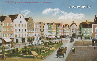 Schärding - Stadtplatz - Oberösterreich - alte historische Fotos Ansichten Bilder Aufnahmen Ansichtskarten 